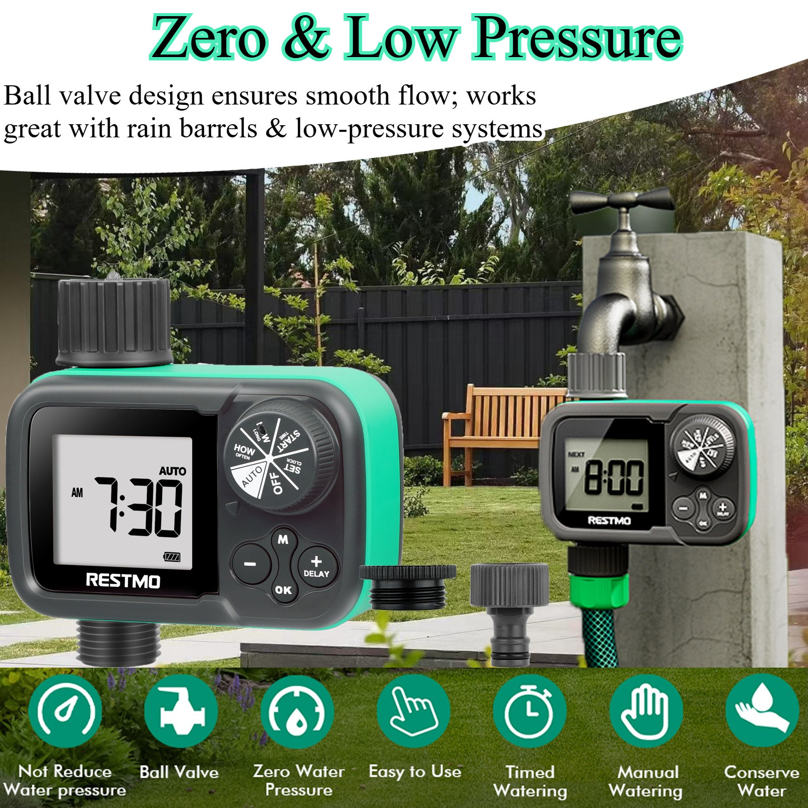 Smart Garden Valve - Ball Valve Garden Water Timer Low