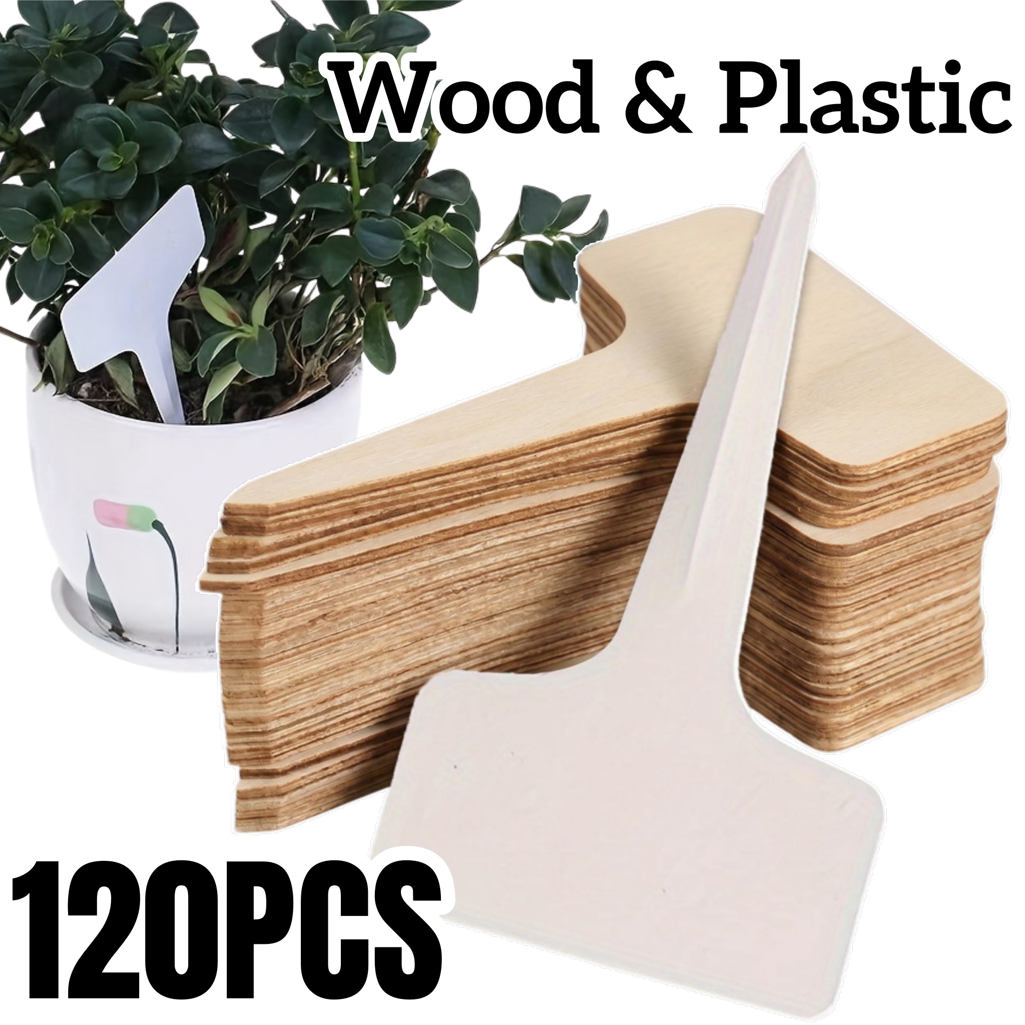 Garden Journal Planner - 20/120pcs Durable T-Shaped Plant Labels Weatherproof