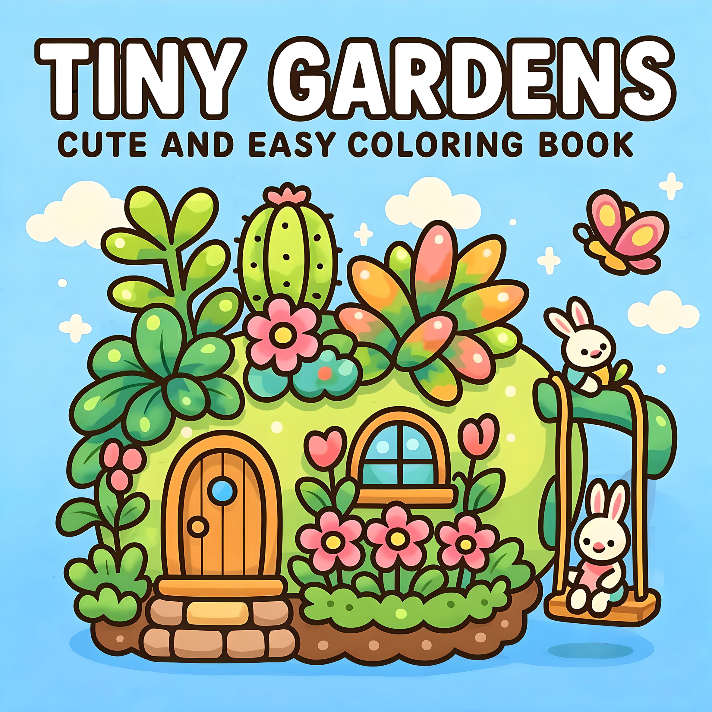 Garden Journal Planner - TINY GARDENS Coloring Book for Adults