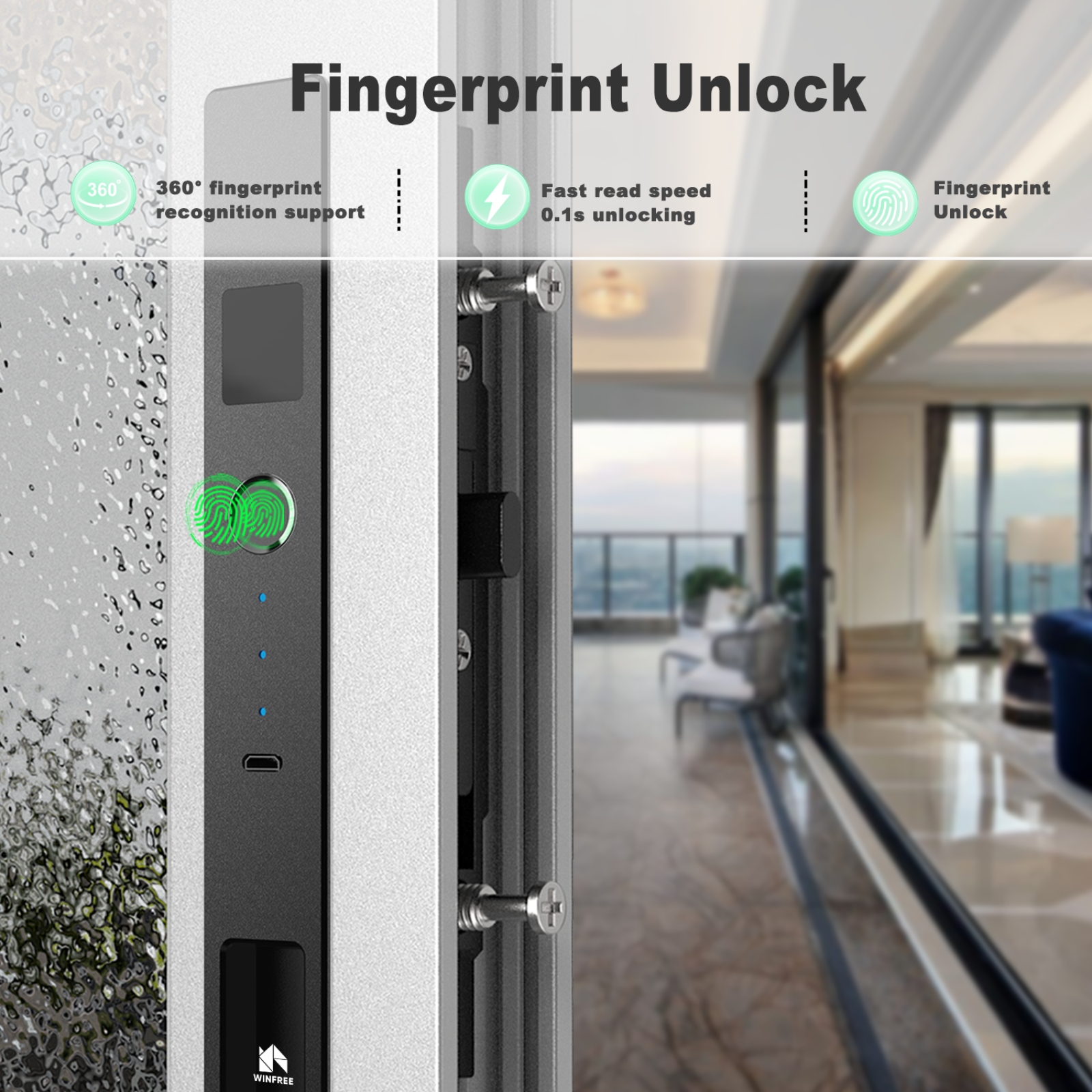 WINFREE Sliding Window Door Sm - Smart Garden Door Lock review and price