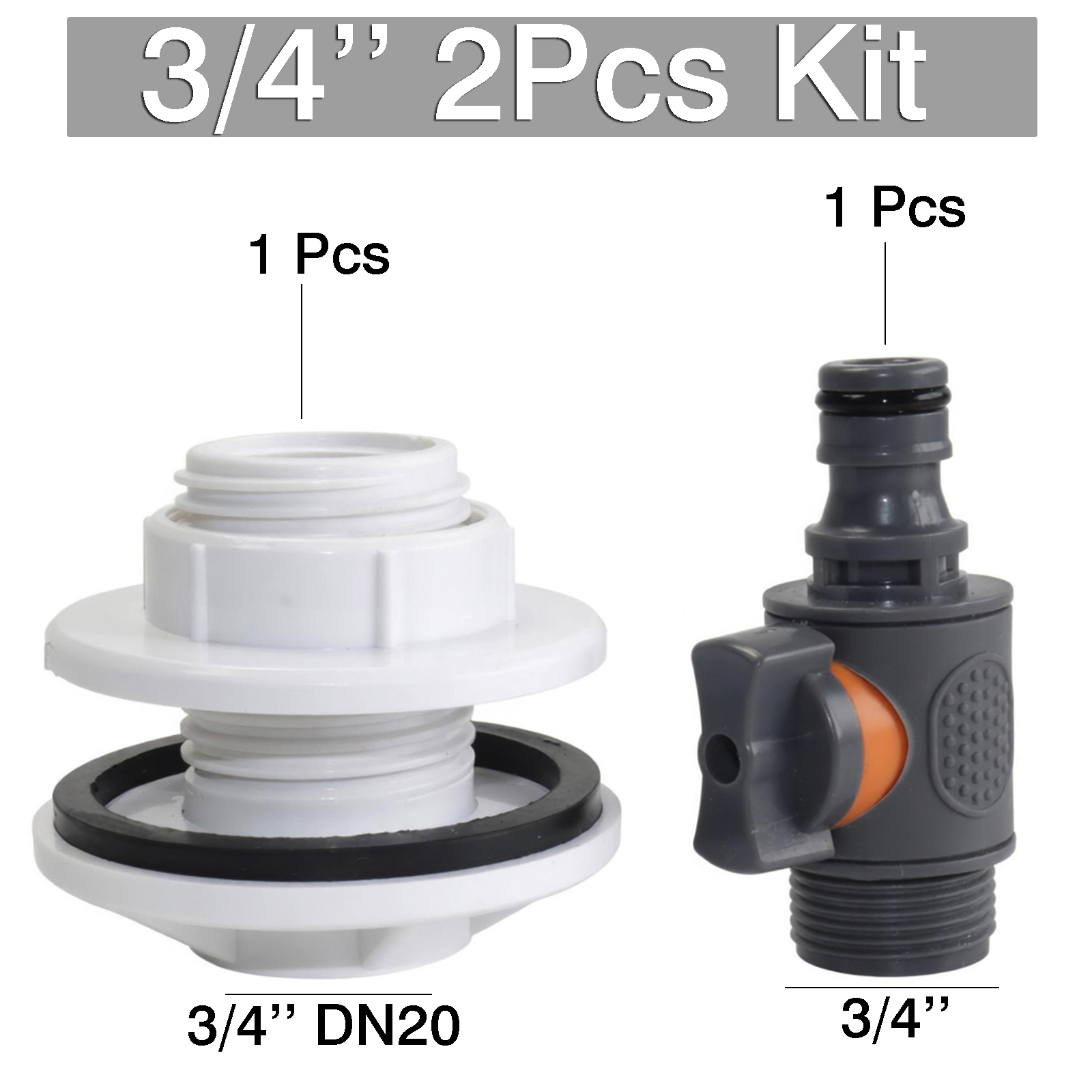 2Pcs 3/4 '' set 1Pc IBC water  - Smart Garden Valve review and price
