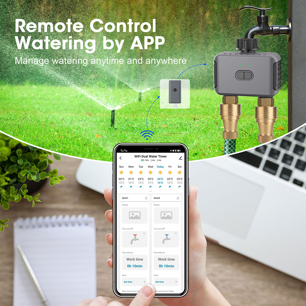 Tuya Smart Dual Water Timer Bl - Smart Garden Valve review and price