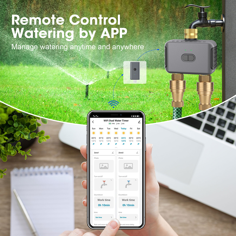 Tuya 2 Zone Watering Timer Gar - Smart Garden Iot review and price