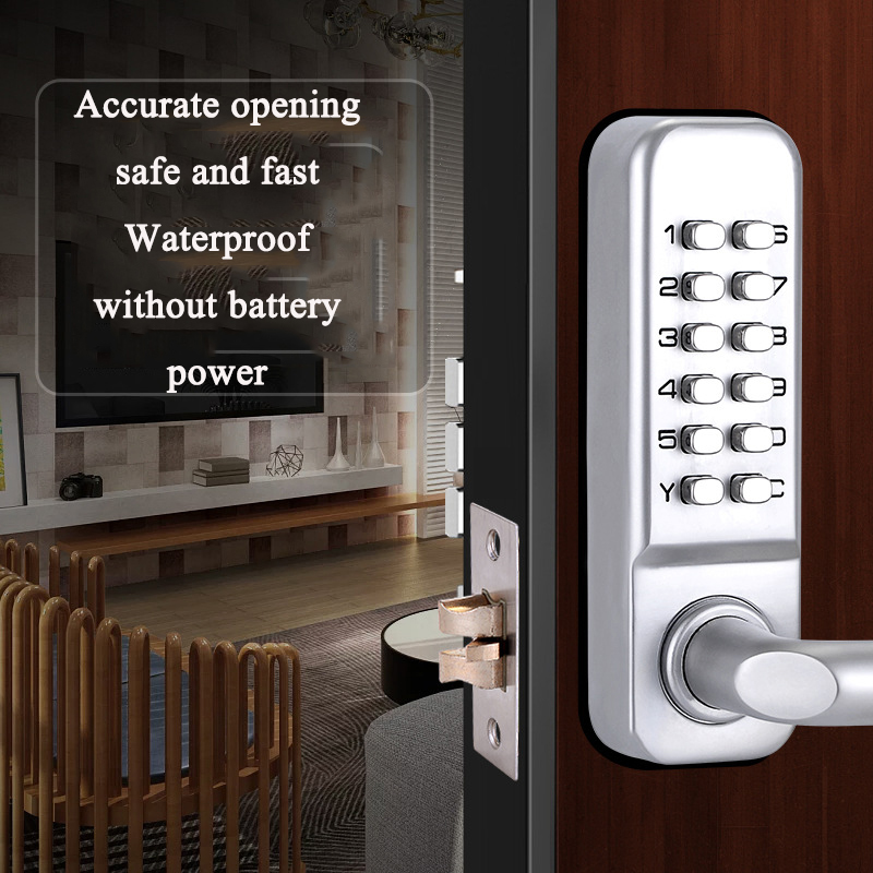 Silver Long Handle Keyless Mec - Smart Garden Door Lock review and price